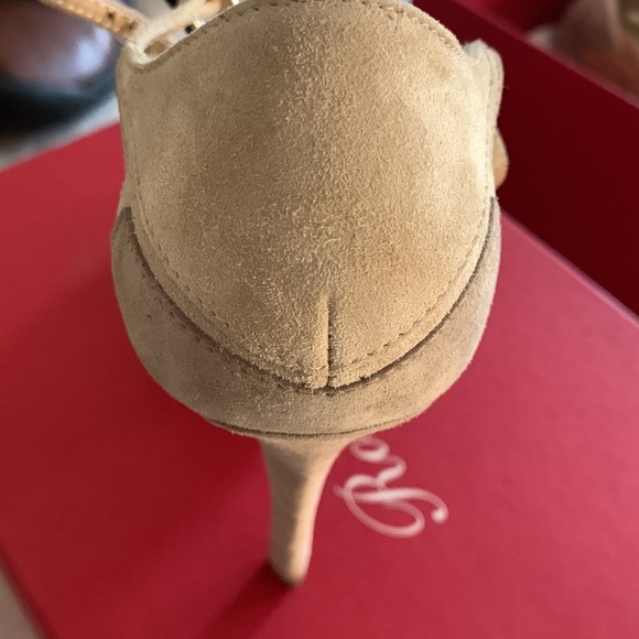 BNIB Handcrafted Pink Tan Suede ColourBlock RARE Prismick by Roger Vivier Paris - Picture 7 of 12